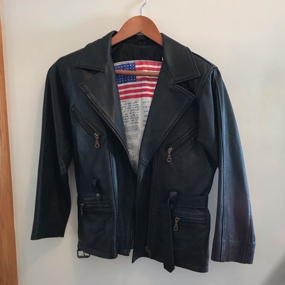 Vintage Jackets & Blazers - Cool vintage leather jacket